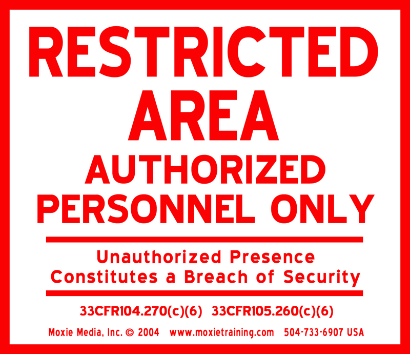 Highly visible and sturdy aluminum restricted area signs.