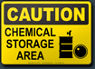 Caution Chemical Storage Area Sign