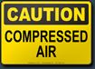 Caution Compressed Air Sign