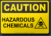 Caution Hazardous Chemicals Sign