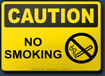 Caution No Smoking Sign