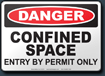 Danger Confined Space Entry By Permit Only Sign