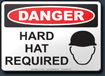 Danger Hard Hat Required Sign