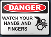 Danger Watch Your Hands And Fingers Sign